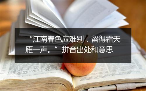 “江南春色应难别，留得霜天雁一声。”拼音出处和意思