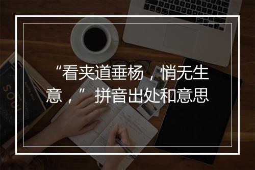 “看夹道垂杨，悄无生意，”拼音出处和意思