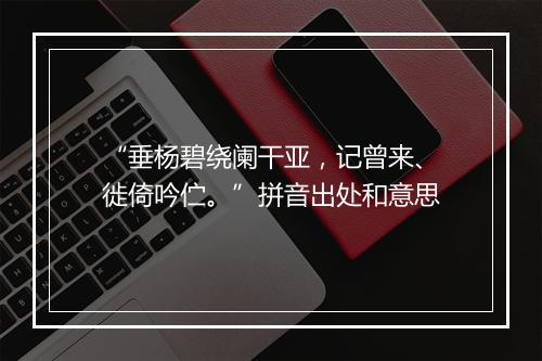 “垂杨碧绕阑干亚，记曾来、徙倚吟伫。”拼音出处和意思