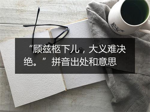 “顾兹柩下儿，大义难决绝。”拼音出处和意思