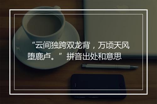 “云间独跨双龙背，万顷天风堕鹿卢。”拼音出处和意思