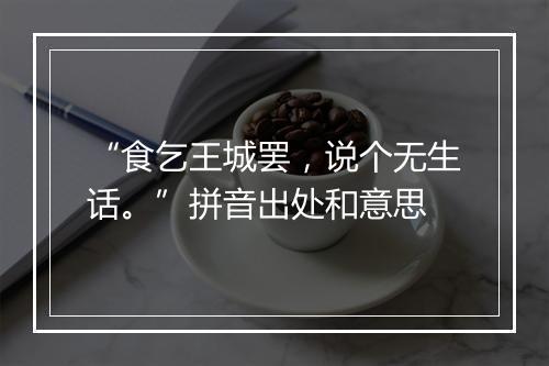 “食乞王城罢，说个无生话。”拼音出处和意思