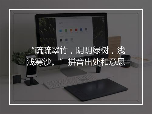 “疏疏翠竹，阴阴绿树，浅浅寒沙。”拼音出处和意思