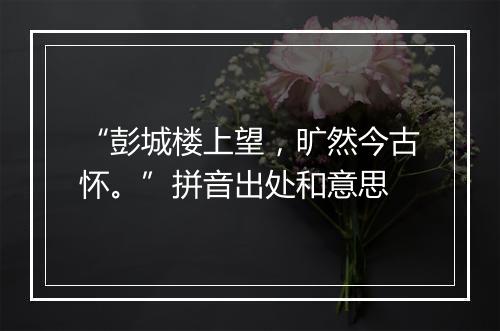 “彭城楼上望，旷然今古怀。”拼音出处和意思