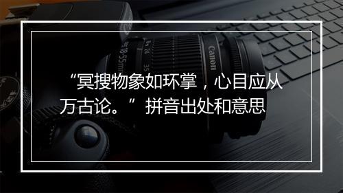 “冥搜物象如环掌，心目应从万古论。”拼音出处和意思