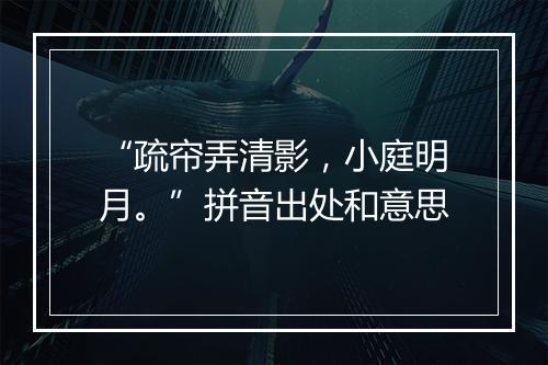 “疏帘弄清影，小庭明月。”拼音出处和意思