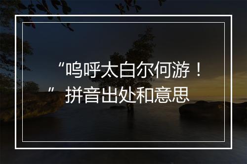 “呜呼太白尔何游！”拼音出处和意思