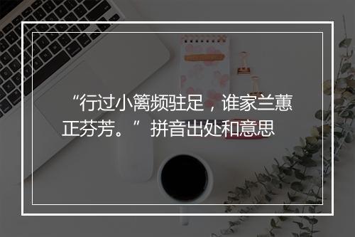 “行过小篱频驻足，谁家兰蕙正芬芳。”拼音出处和意思