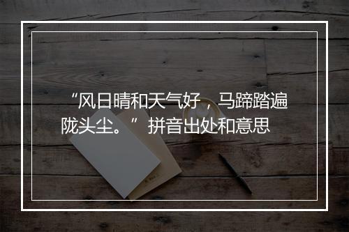 “风日晴和天气好，马蹄踏遍陇头尘。”拼音出处和意思